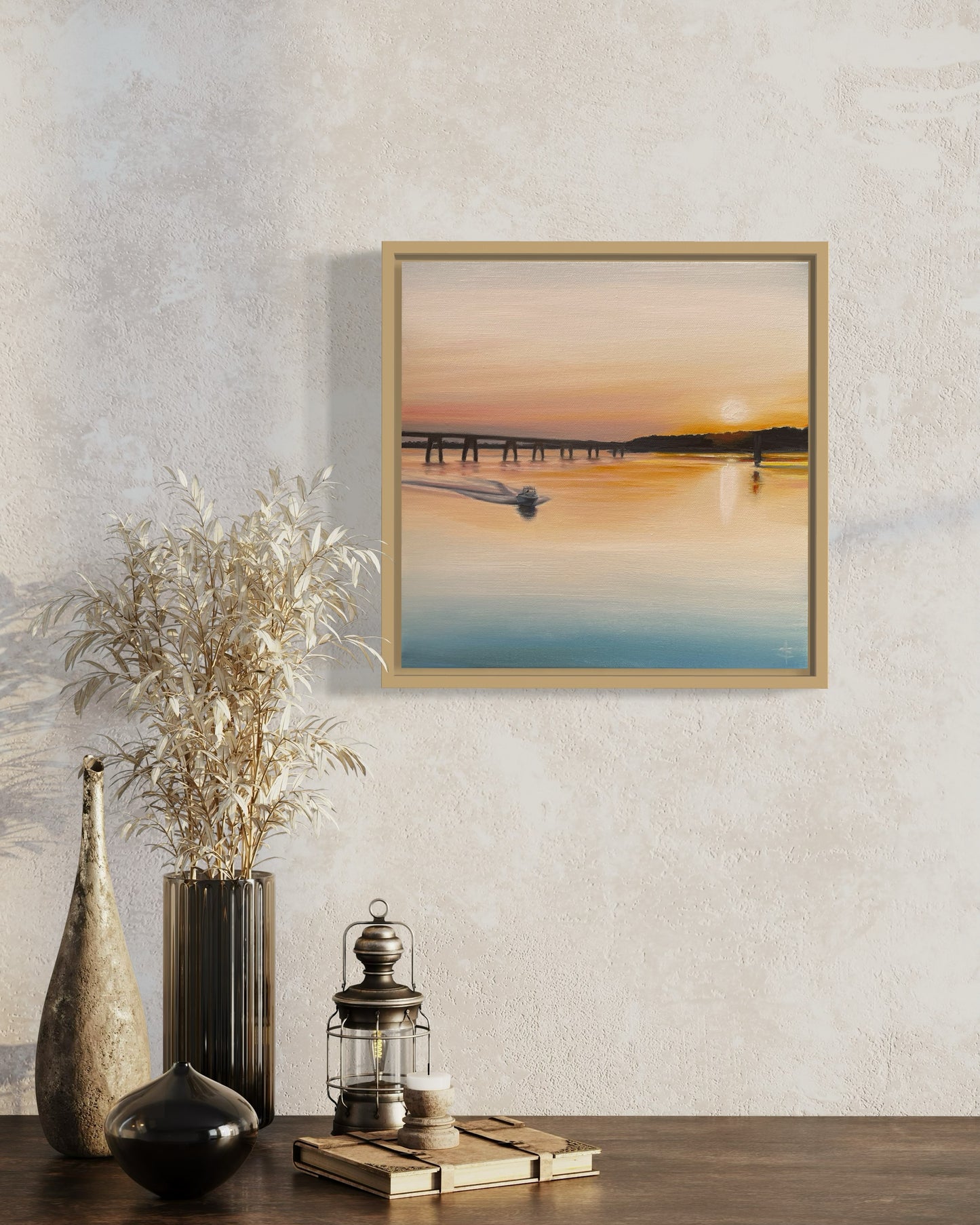 SOLD ‘Golden Water' San Remo, Original Oil painting